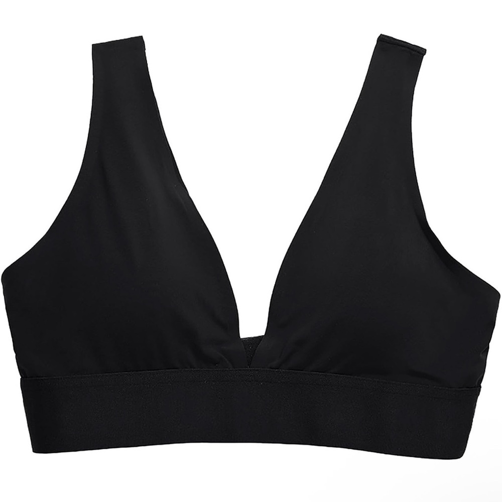 Black Deep V-Neck Bralette - Picture 3 of 8